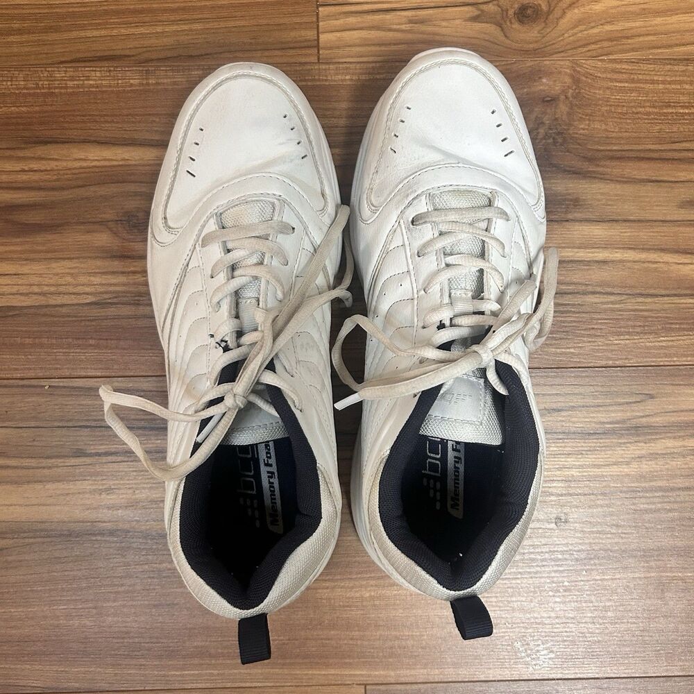 BCG Memory Foam Sneakers Mens 10.5 White Walking Training Shoes - Picture 5 of 8